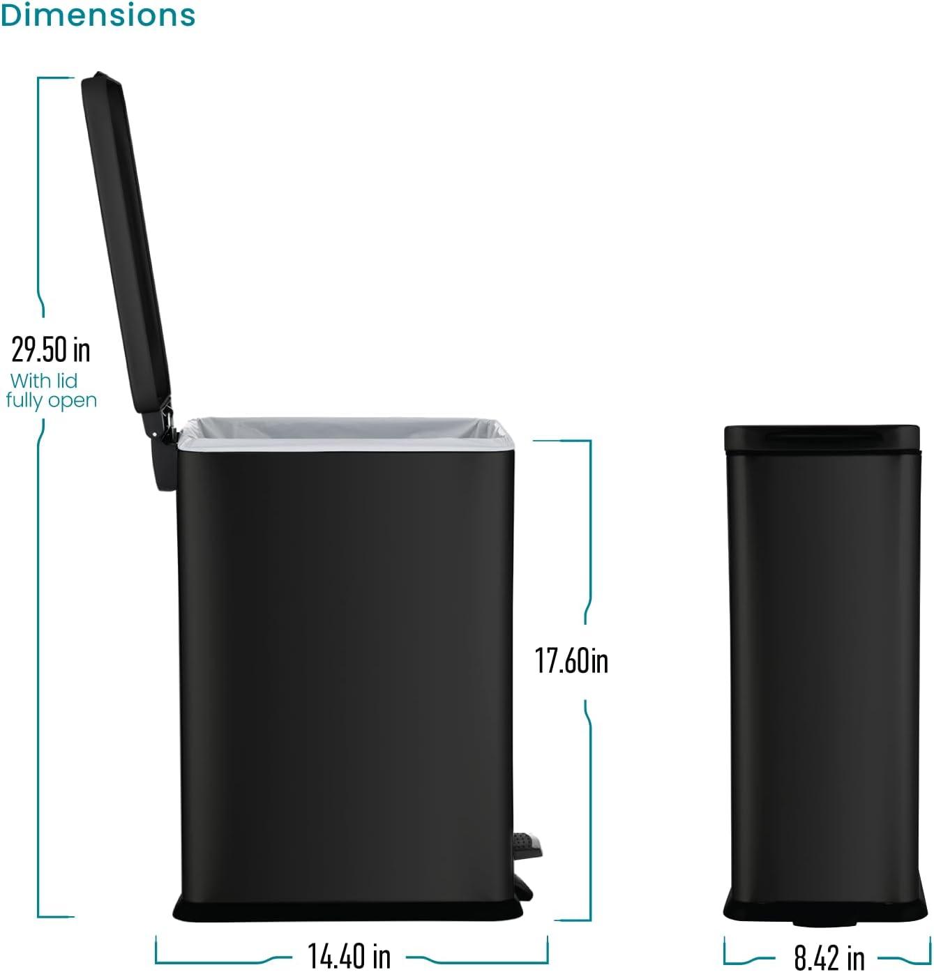 4.4 Gallon Slim Trash Can - 16.7 Liter