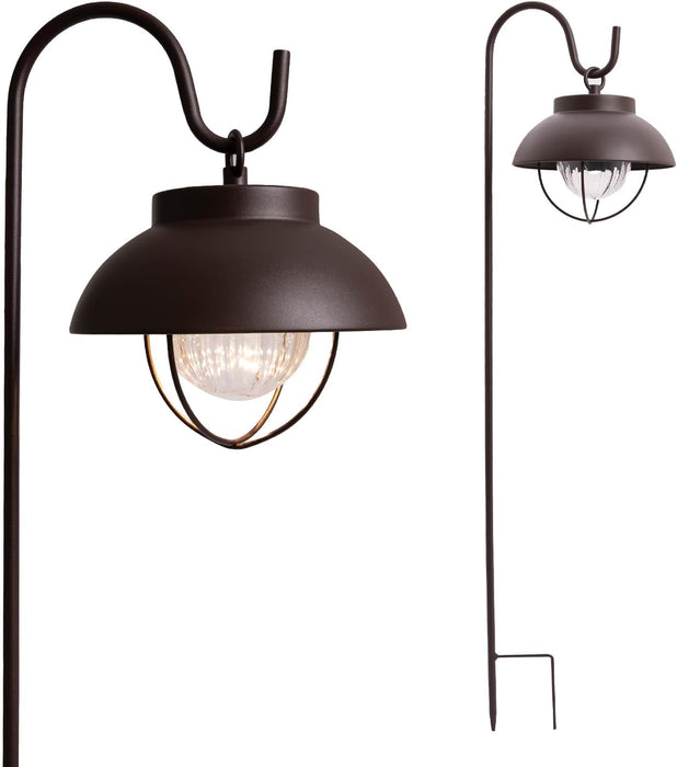 Farmhouse Style Solar Powered Metal Garden Hanging Lantern - 2-Pack