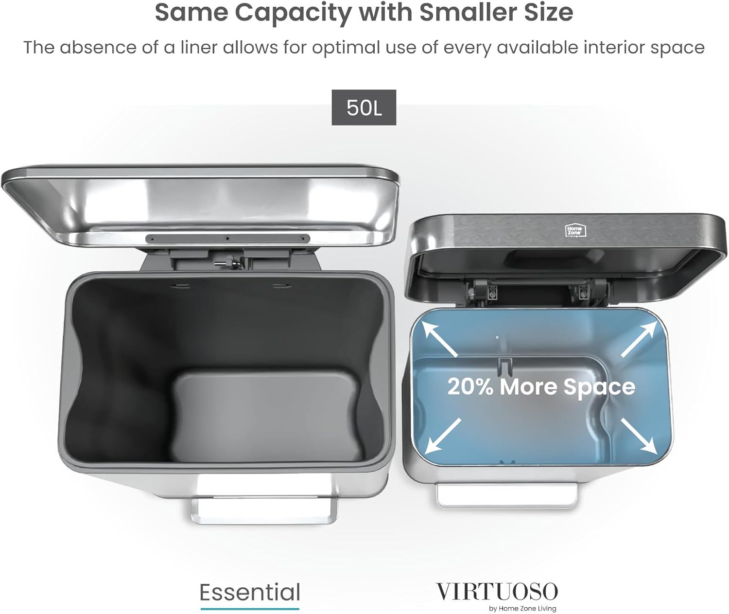 13 Gallon Virtuoso 2.0 Trash Can - 50 Liter