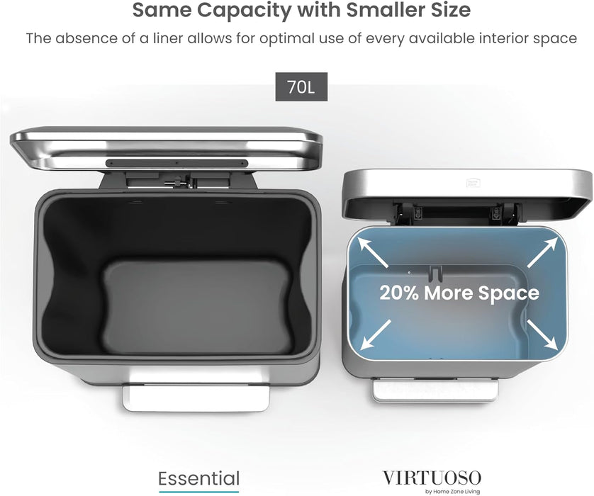 18.5 Gallon Virtuoso 2.0 Trash Can - 70 Liter