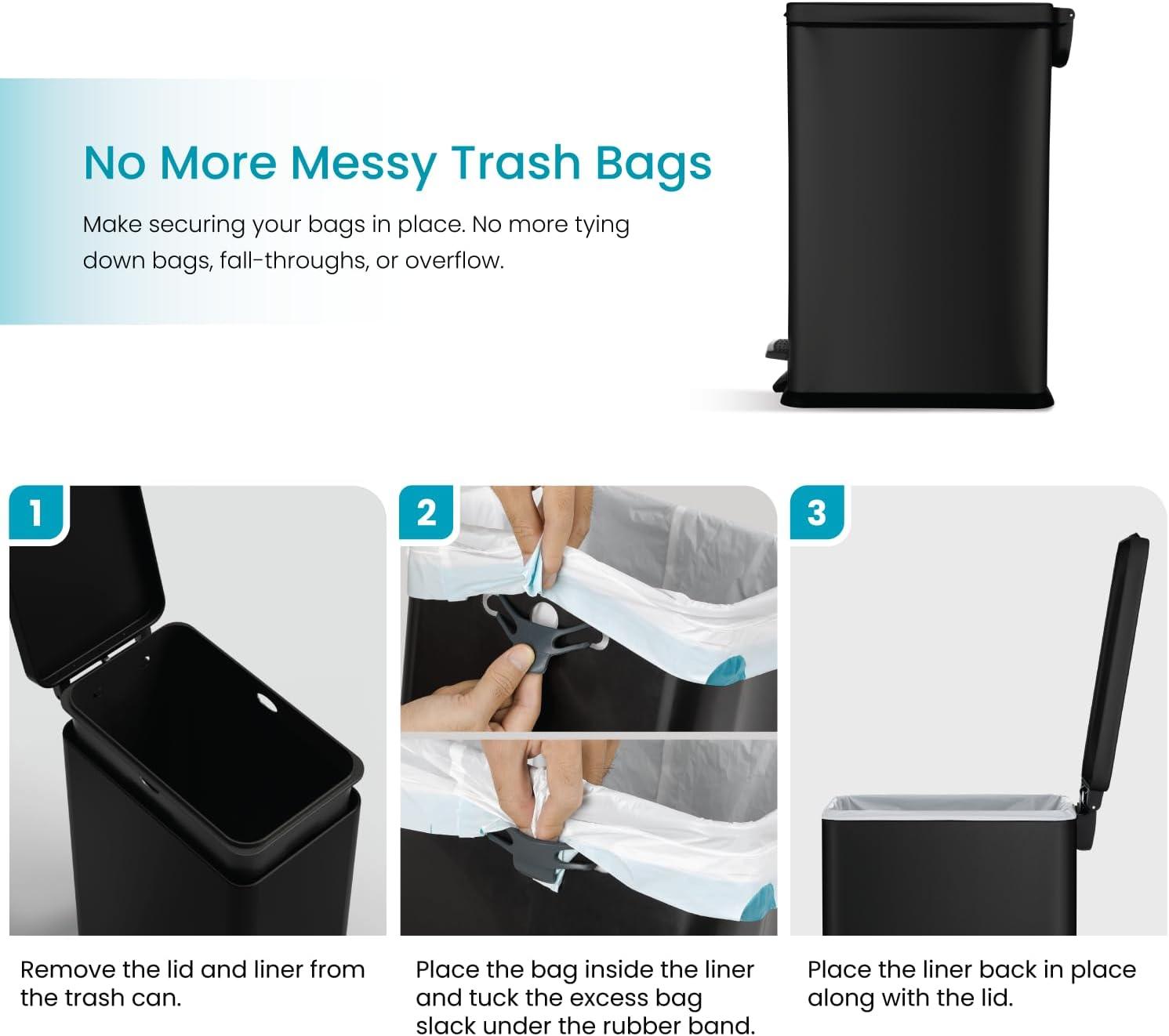 8 Gallon Slim Trash Can - 30 Liter