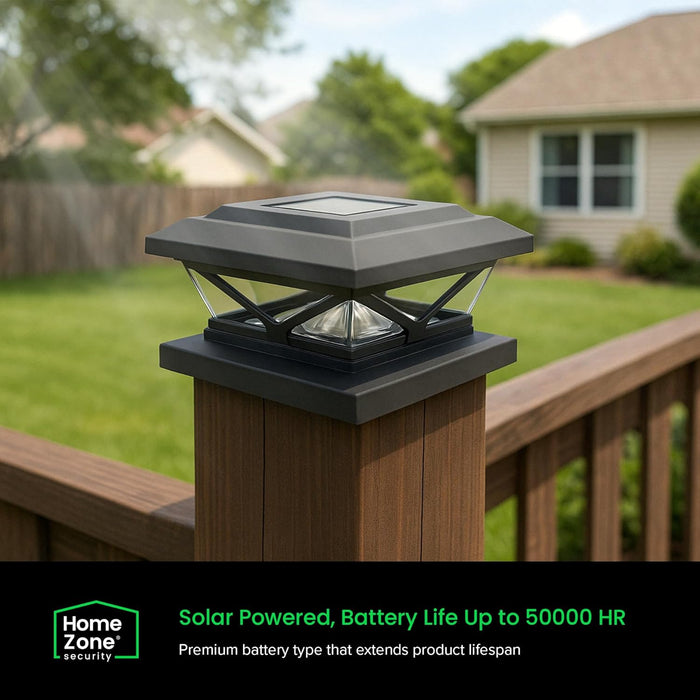 LED Adjustable Crown Style Solar Powered Post Cap Light - 4-Pack
