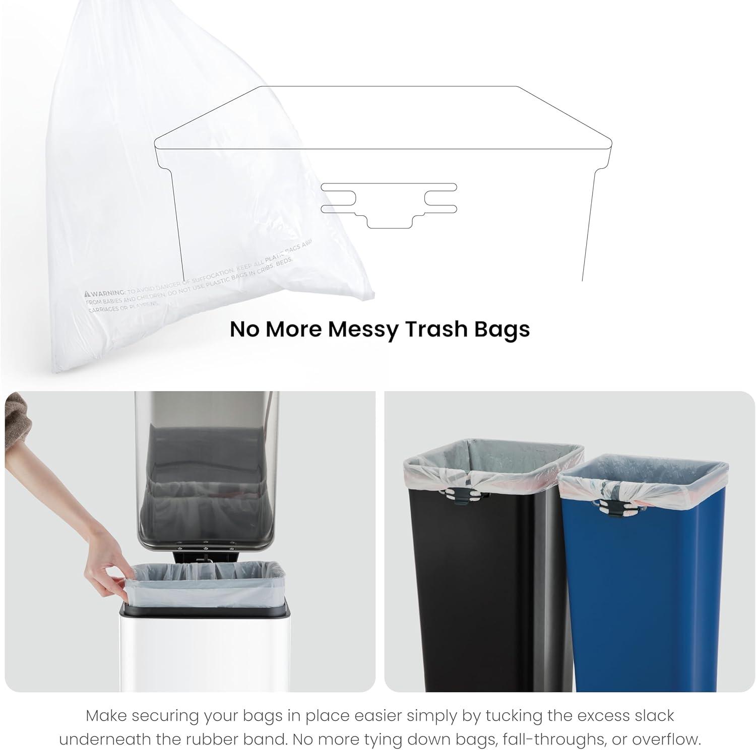 13 Gallon Slim Trash Can with Dual Compartments - 50 Liters Total