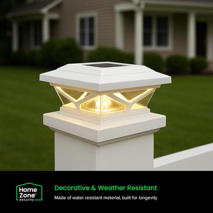 LED Adjustable Crown Style Solar Powered Post Cap Light - 4-Pack
