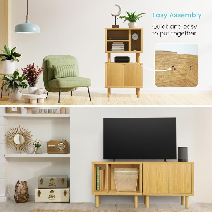 Storge Cube End Table with Doors or Shelves for Storage