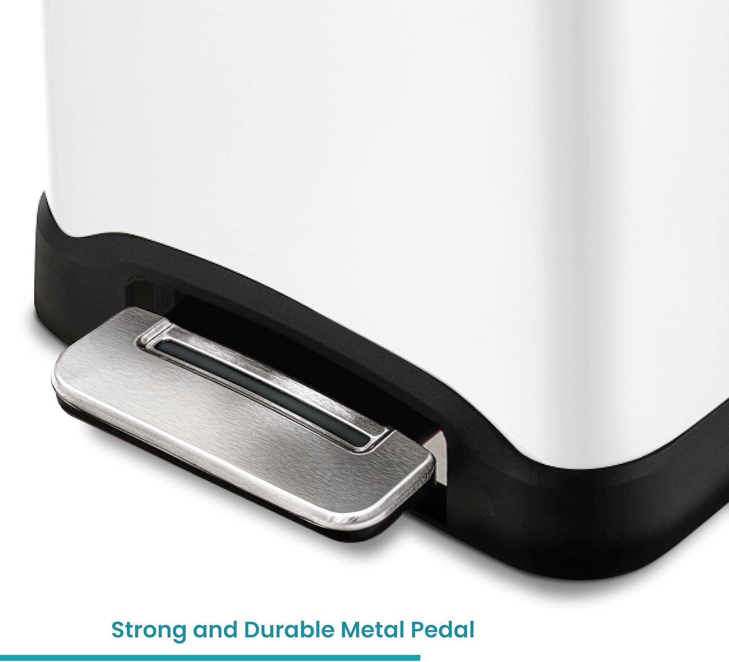 13 Gallon Slim Trash Can with Dual Compartments - 50 Liters Total
