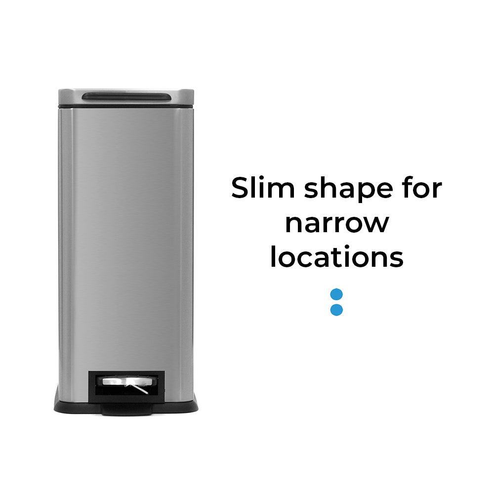 8 Gallon Slim Trash Can - 30 Liter