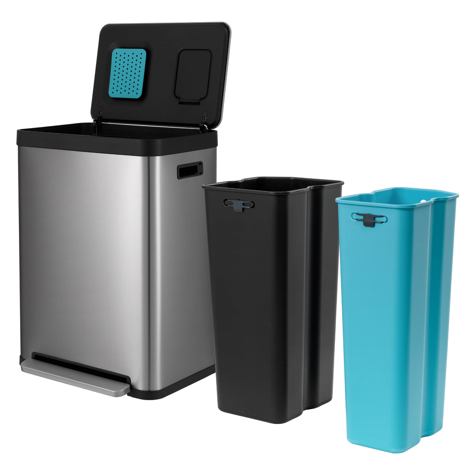 18.5 Gallon Dual Compartment Trash Can with CleanAura - 70 Liters Total