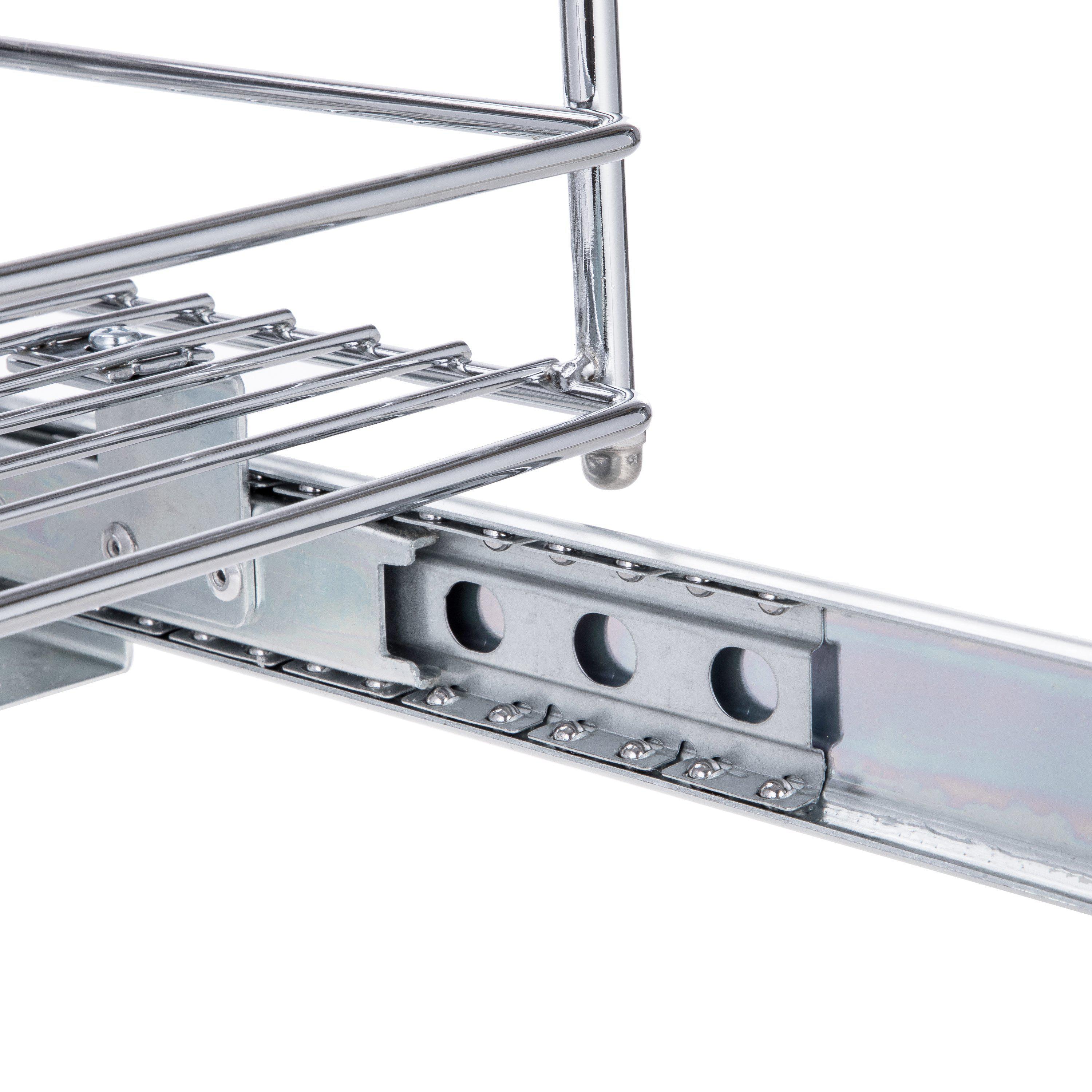 2-Tier Pull-Out Drawer Cabinet Organizer - 7” W x 20” D - Home Zone Living