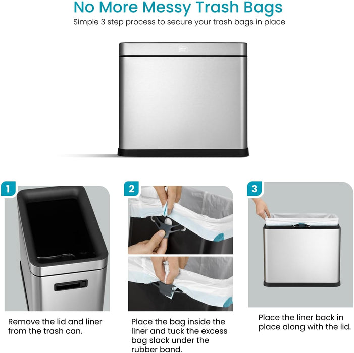 8.7 Gallon Slim Trash Can - 33 Liter