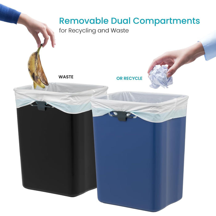 8 Gallon Dual Compartment Trash Can with Open Top - 30 Liters Total