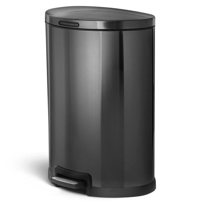 12 Gallon Semi-Round Kitchen Trash Can - 45 Liter Black